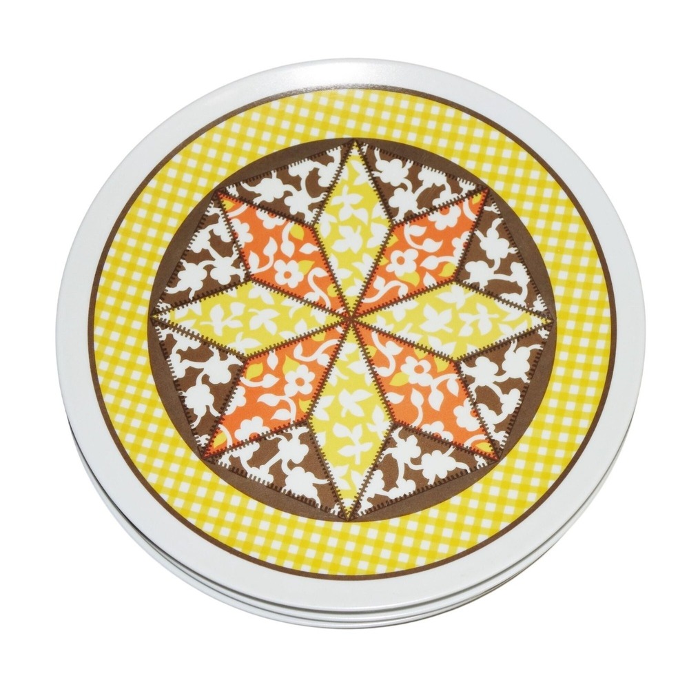 Vintage 1970s Texas Ware Melamine Plates Set‎ of 4 Quilted Patchwork Star Retro